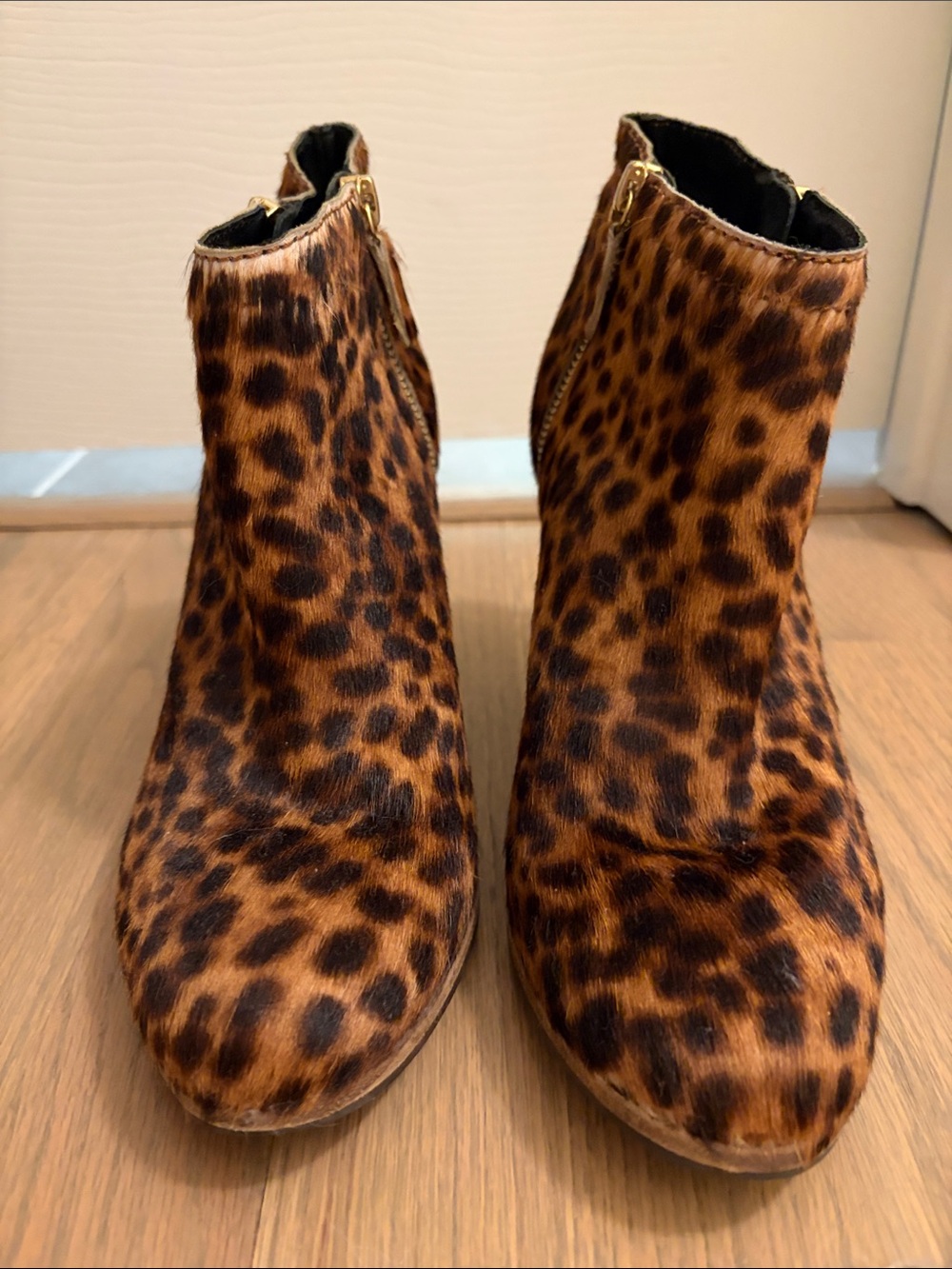 Boden Hoxton Leopard Calf Hair Ankle Boots